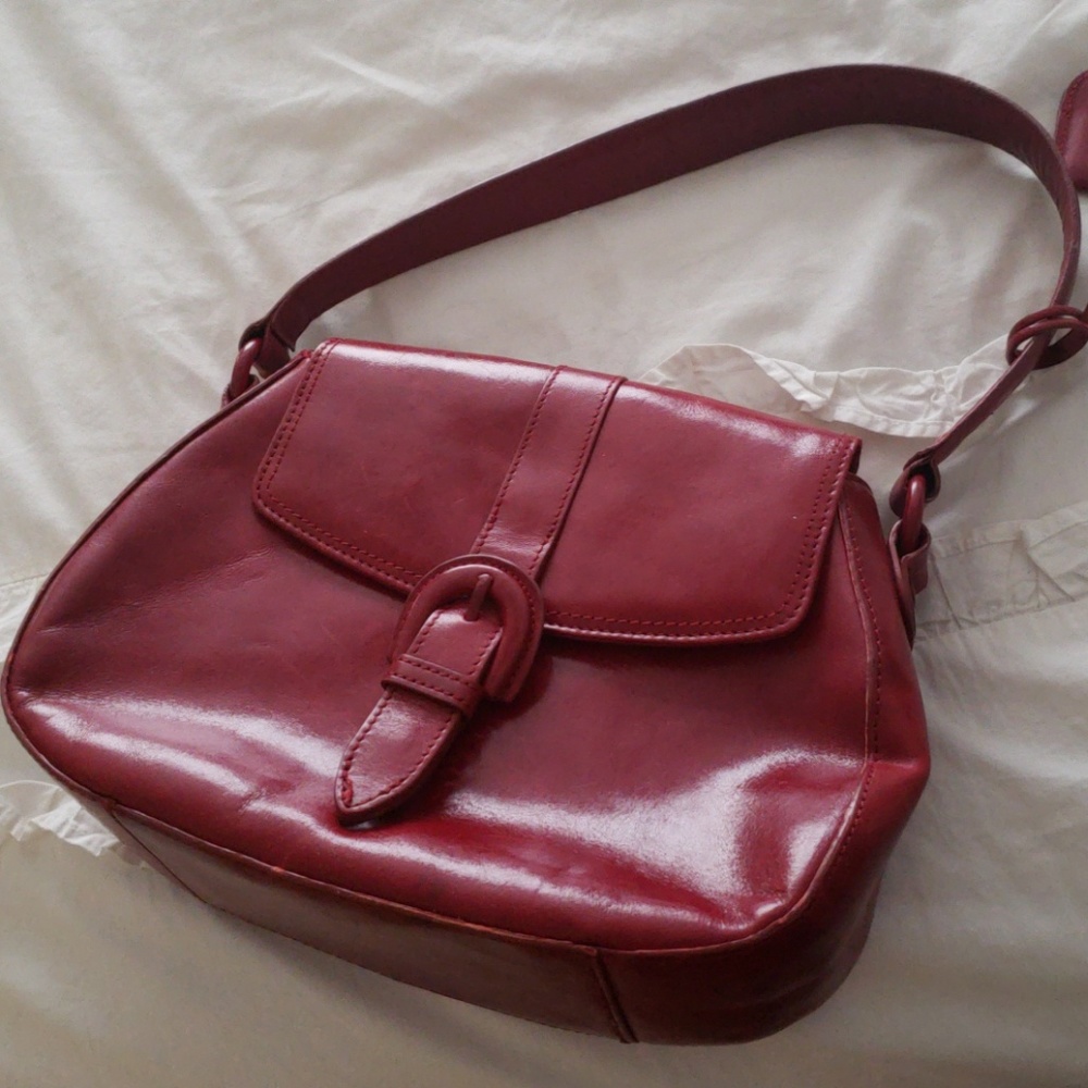 Red leather bag
